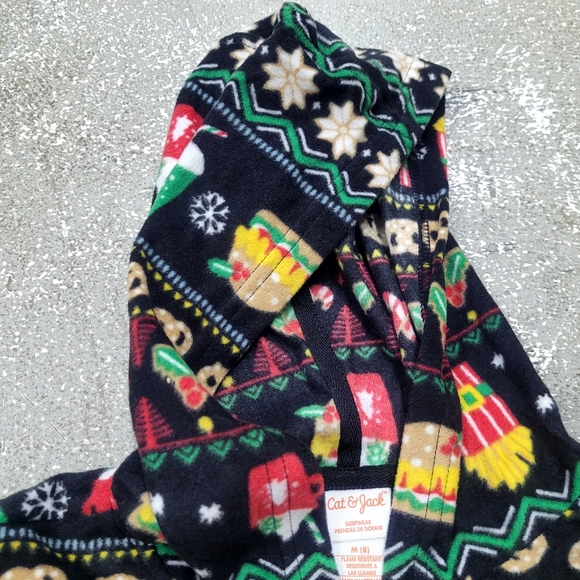 NEW! Kids Union Suit Hooded Sleeper Pajama PJ Christmas, Cat & Jack - Picture 7 of 9